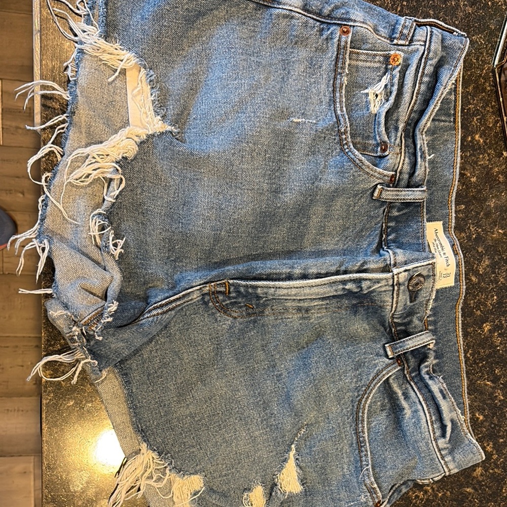 Abercrombie and Fitch Distressed Denim Shorts